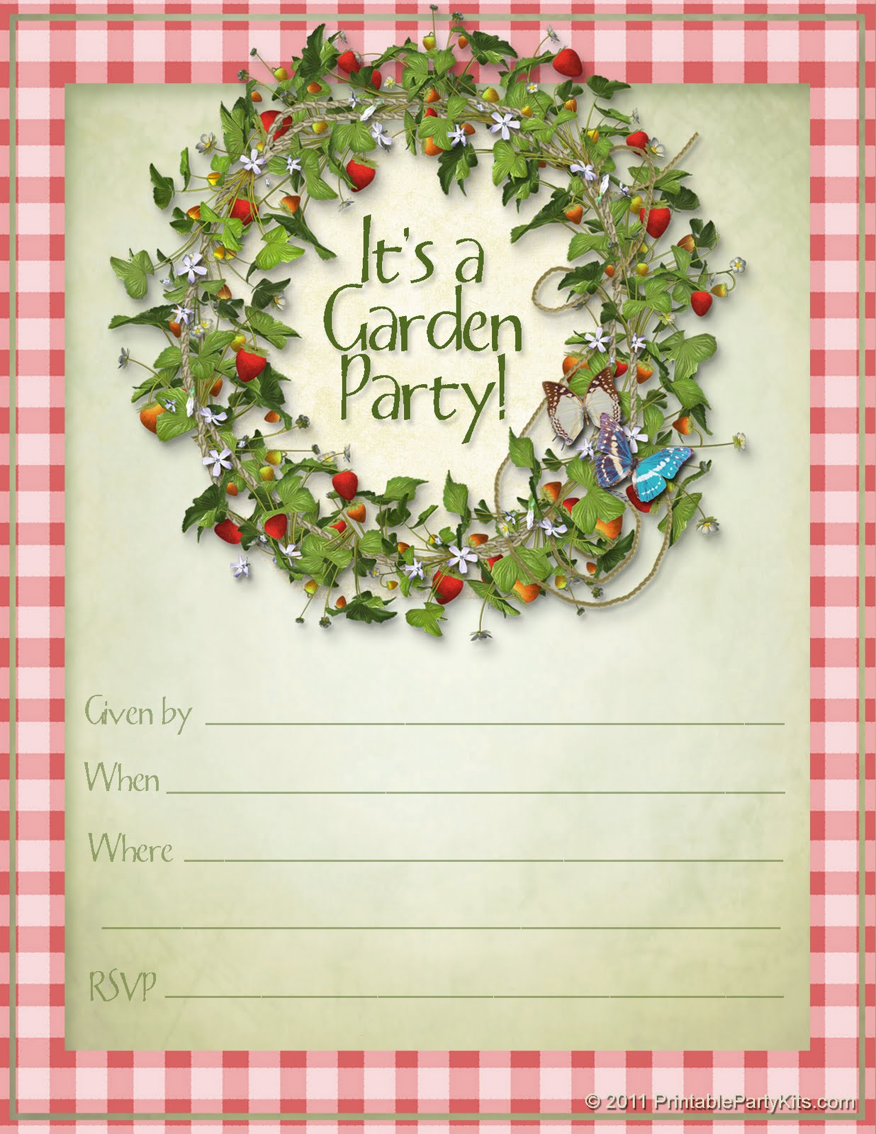 Free Printable Summer Garden Party Invitations Party Planning Center