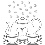 Free Printable Tea Party Coloring Pages Printable Templates