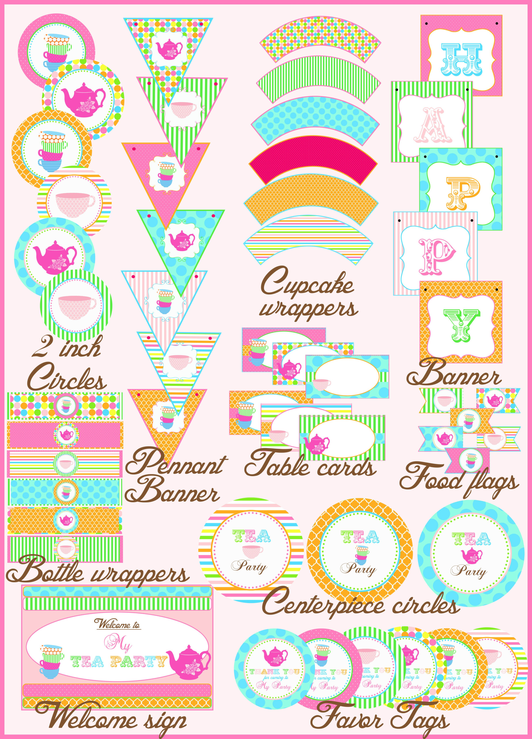 Free Printable Tea Party Decorations Tea Party Tea Party Decorations 