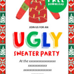 Free Printable Ugly Christmas Sweater Party Invitations Templates 2020