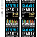 Free Printable Vip Pass Template Diy Free Vip Party Invite Template Hi