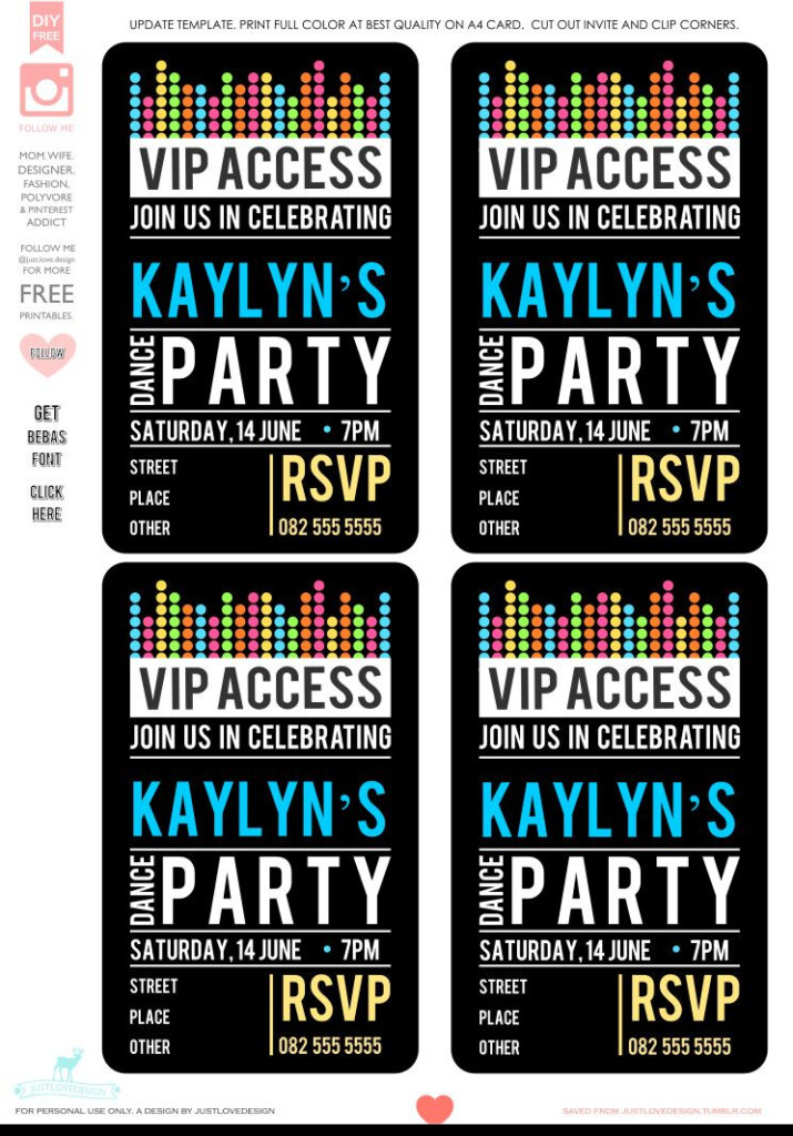 Free Printable Vip Pass Template Diy Free Vip Party Invite Template Hi 