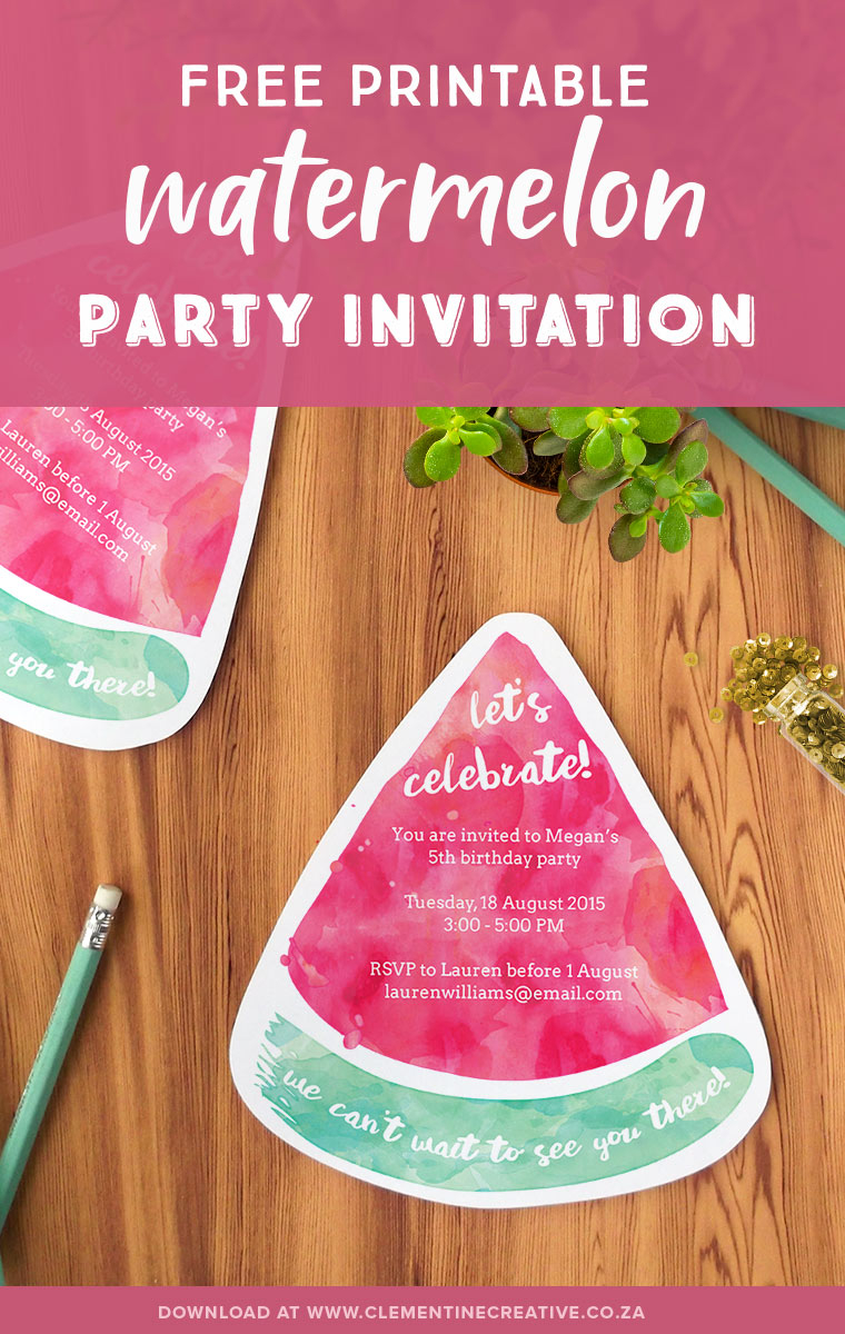 Free Printable Watermelon Party Invitations Download The Templates 