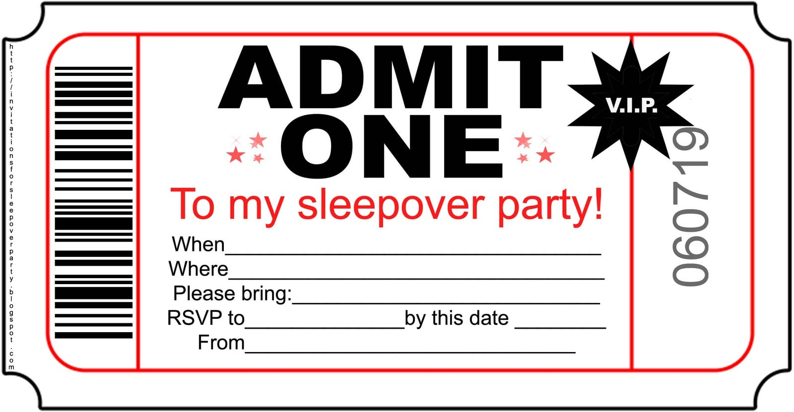Free Sleepover Invitation Templates Printable