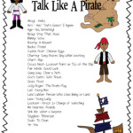 FREE Talk Like A Pirate Sheet Pirate Activities Preschool Pirate