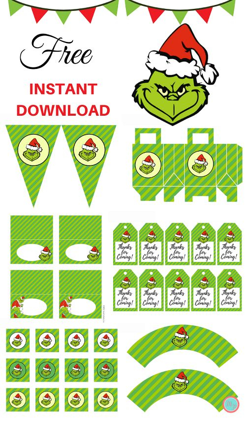 FREE The Grinch Christmas Party Printable In 2021 Grinch Christmas 