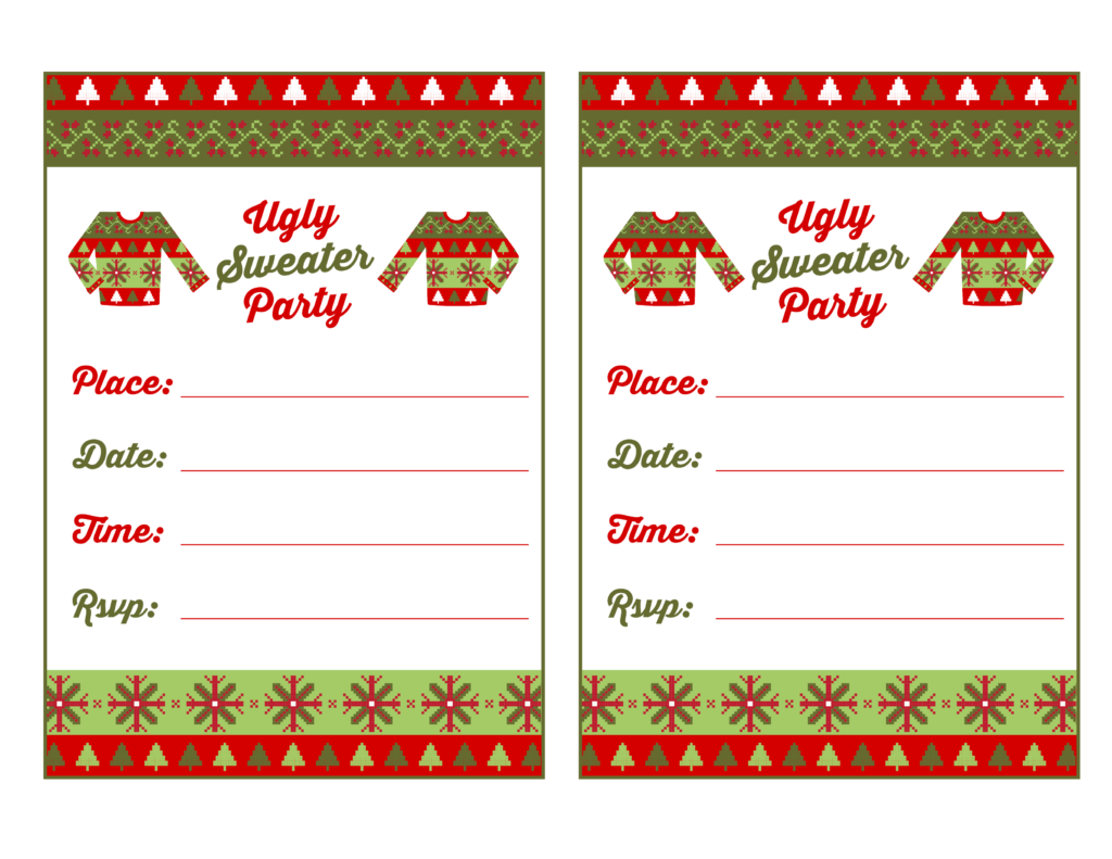 Free Ugly Sweater Party Printables From Printabelle Catch My Party