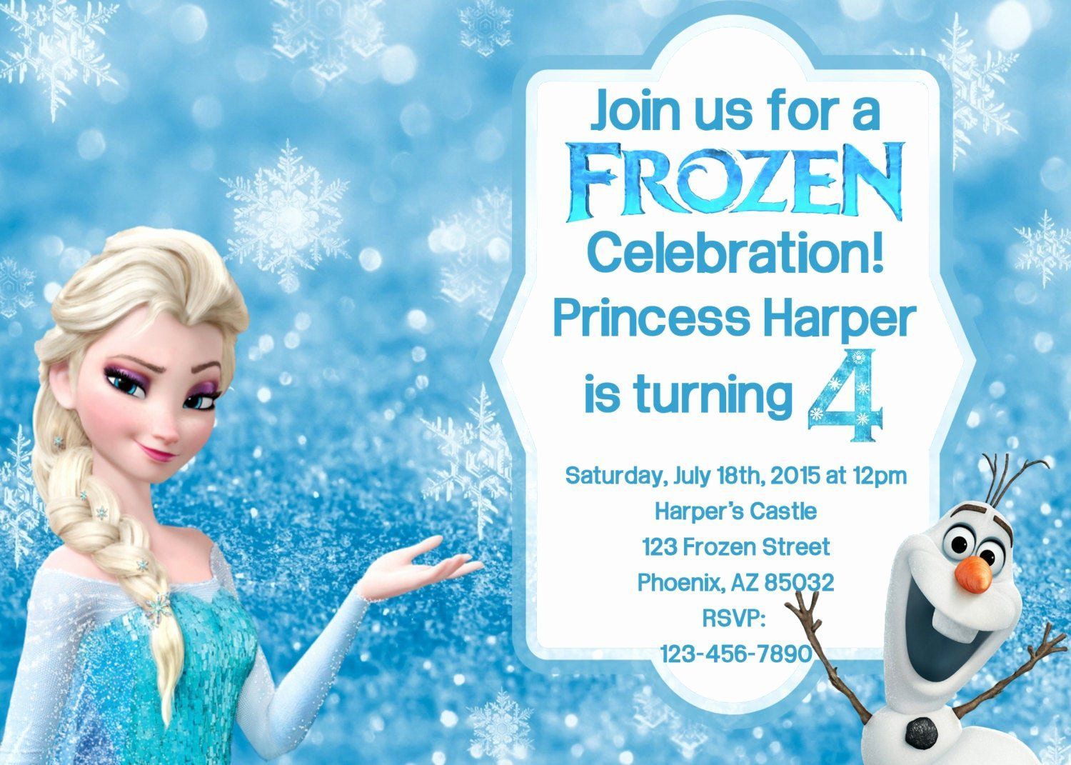 Frozen Birthday Party Invitation Template New Frozen Birthday 