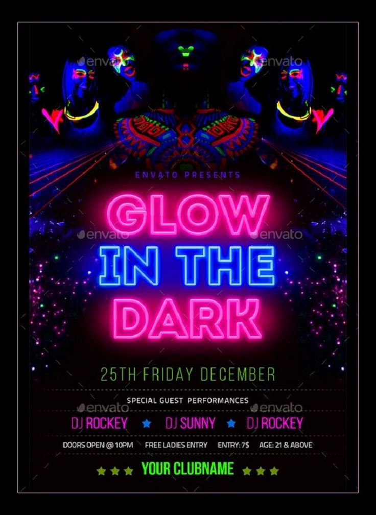 Glow Party Invitation Template New Glow In The Dark Party Invitations 