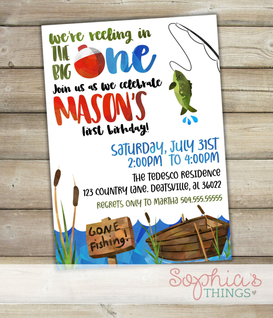 Gone Fishing Birthday Invitation Fishing Birthday Invitation Etsy 