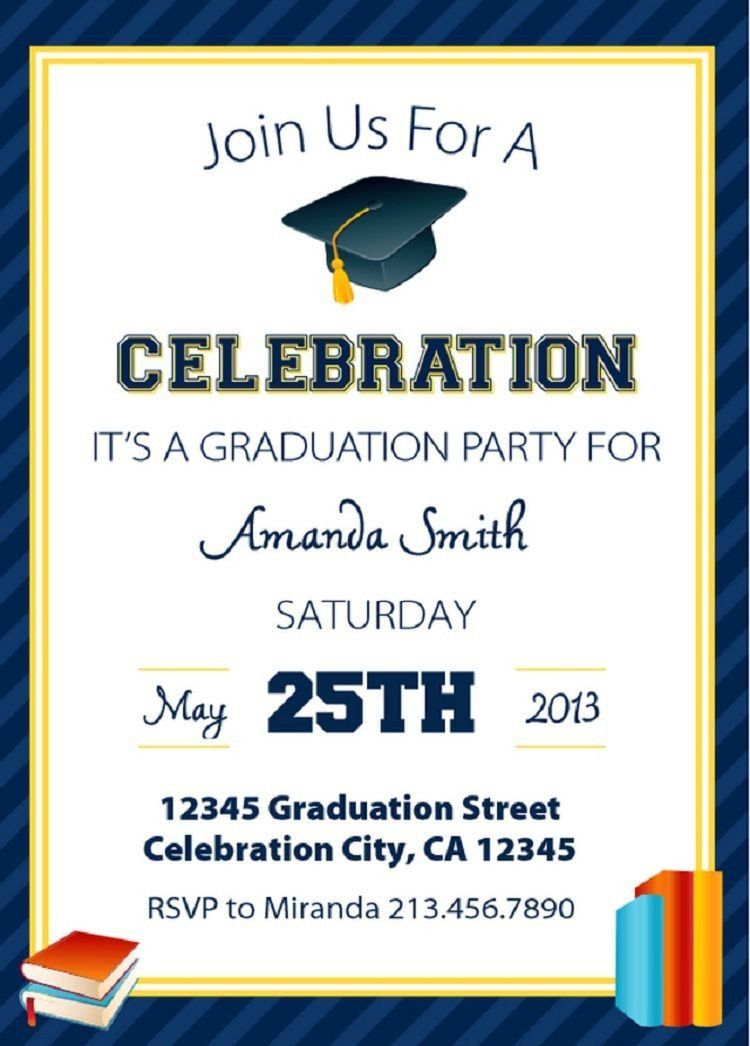 Graduation Invitation Card Template Awesome Printable Gr In 2020 