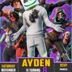 GREATEST FORTNITE BIRTHDAY INVITATION MARSHMELLO SKIN