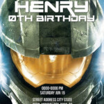 Halo Birthday Invitation Game Invitation 5x7 In 2021 Birthday