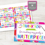 INSTANT DOWNLOAD Printable Art 5x3 Thank You For Etsy Art Party