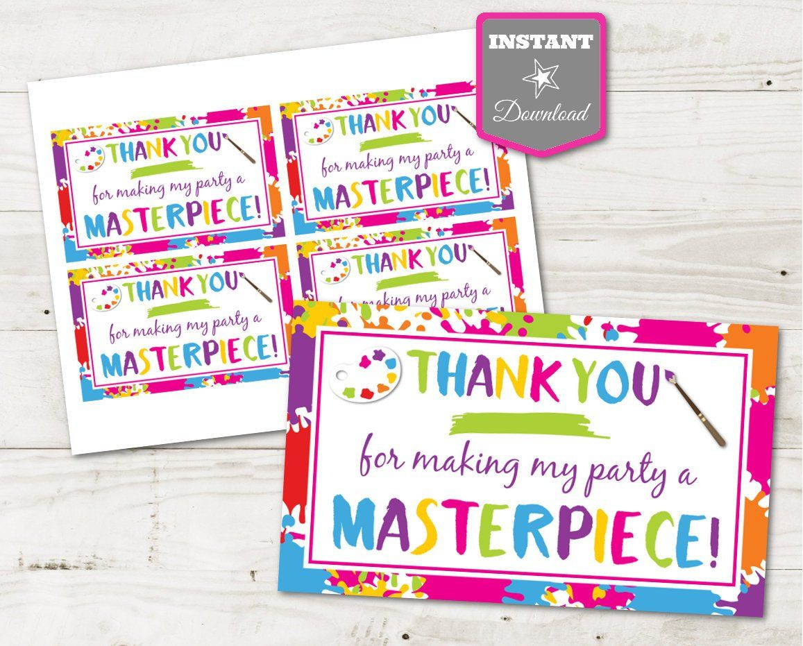 INSTANT DOWNLOAD Printable Art 5x3 Thank You For Etsy Art Party 