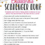 INSTANT DOWNLOAD Printable Bachelorette Scavenger Hunt Game Etsy In