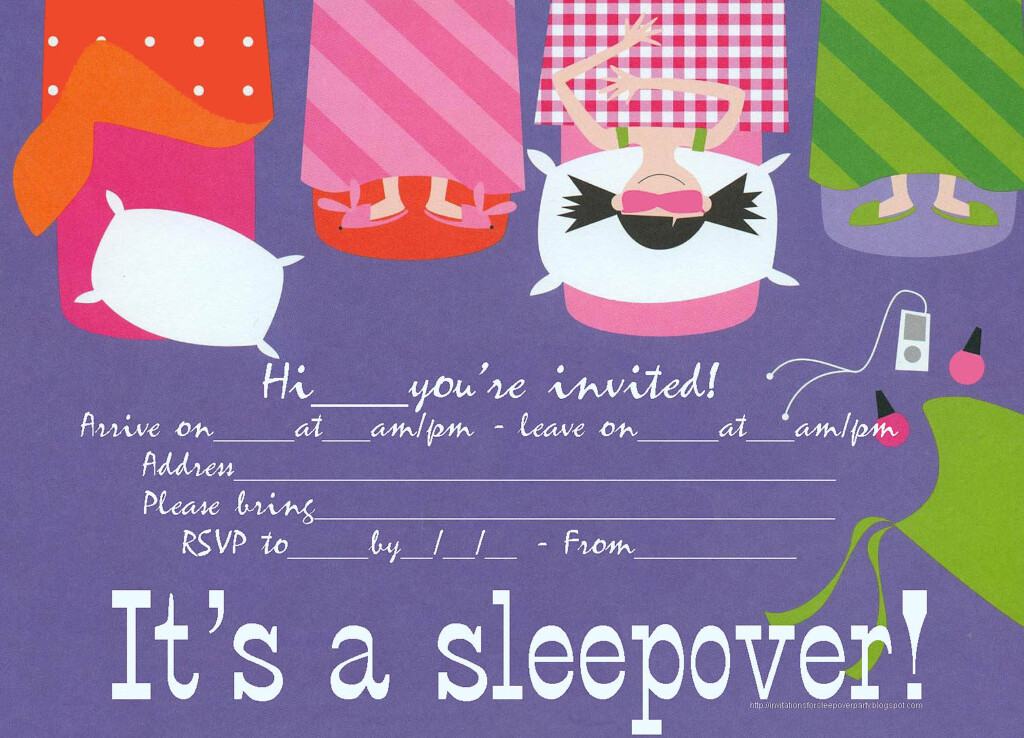 INVITATIONS FOR SLEEPOVER PARTY