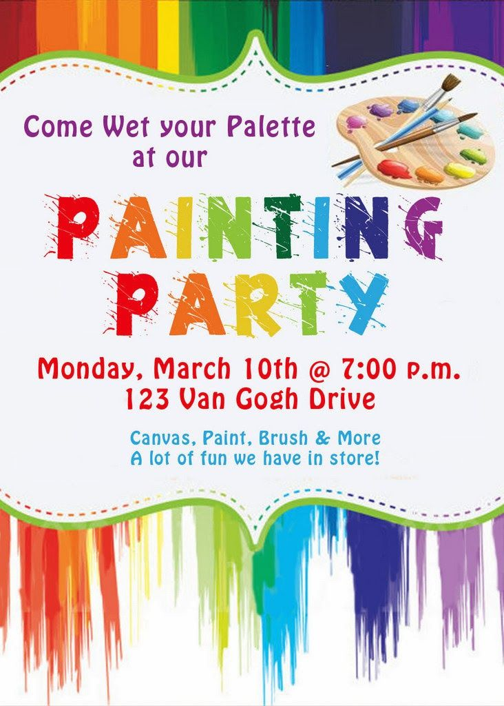 Invite And Delight Painting Party Paint Party Invitations Party 