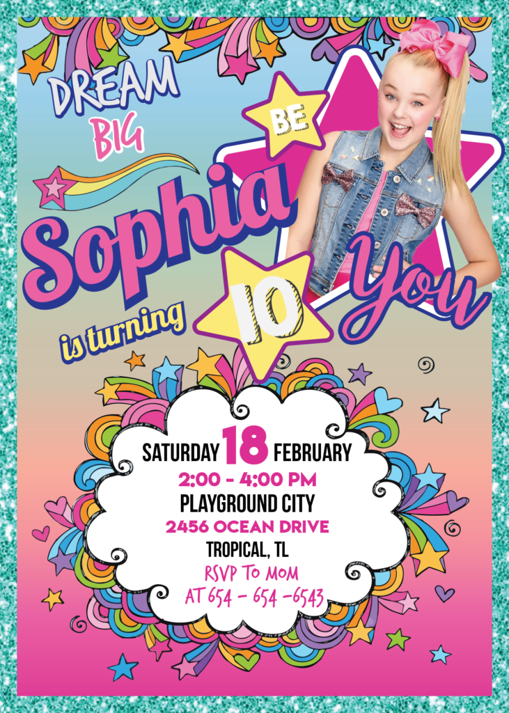 Jojo Siwa Birthday Party Jojo Siwa Invitation Printable Jojo Siwa 