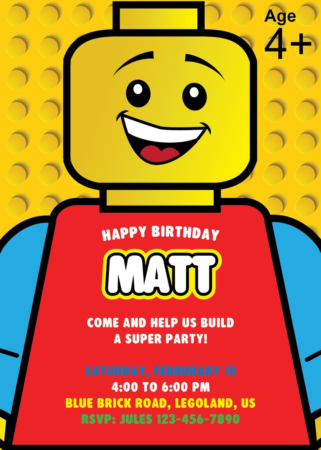 Lego Birthday Invitation NYC PARTY PRINTABLES Lego Birthday Party 