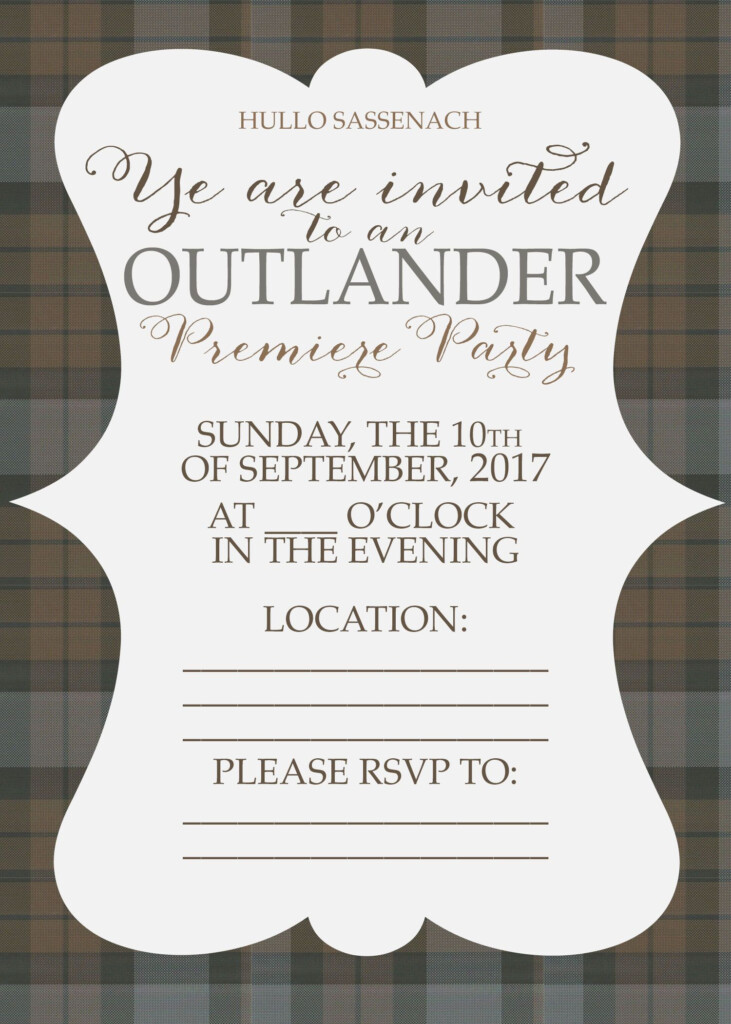 Looking For Free Printable Outlander Premiere Party Decorations And 