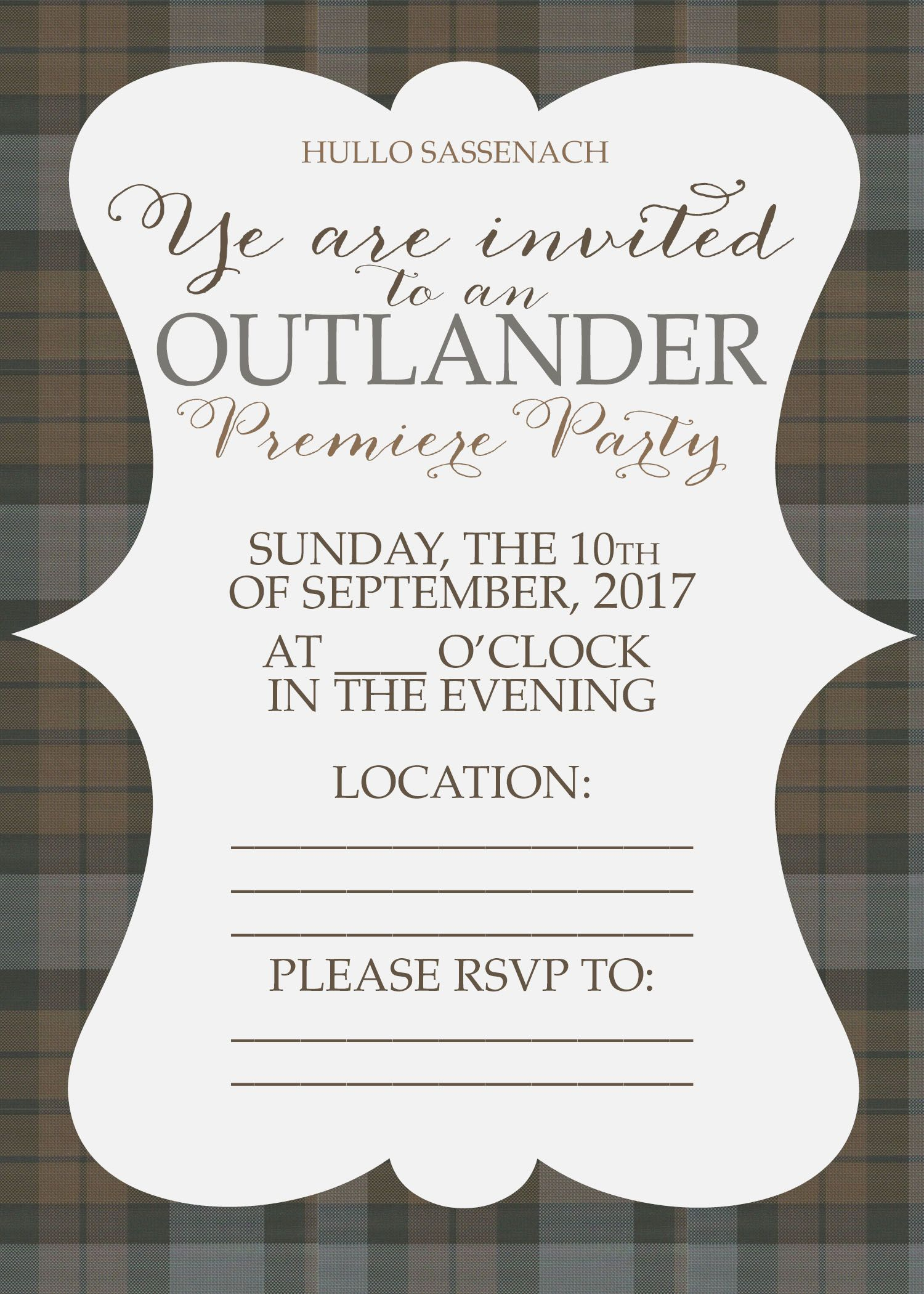 Looking For Free Printable Outlander Premiere Party Decorations And