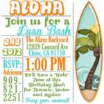 Luau Bash Invitation Birthday Invitation Potluck Party Invite BBQ