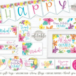 Luau Party Decorations Printable Luau Party Decorations Luau Etsy