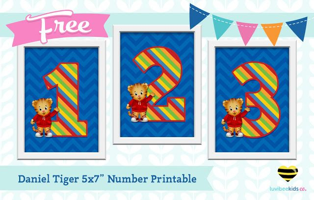 Luvibee Kids Company Free Daniel Tiger 5x7 Number Print Daniel 