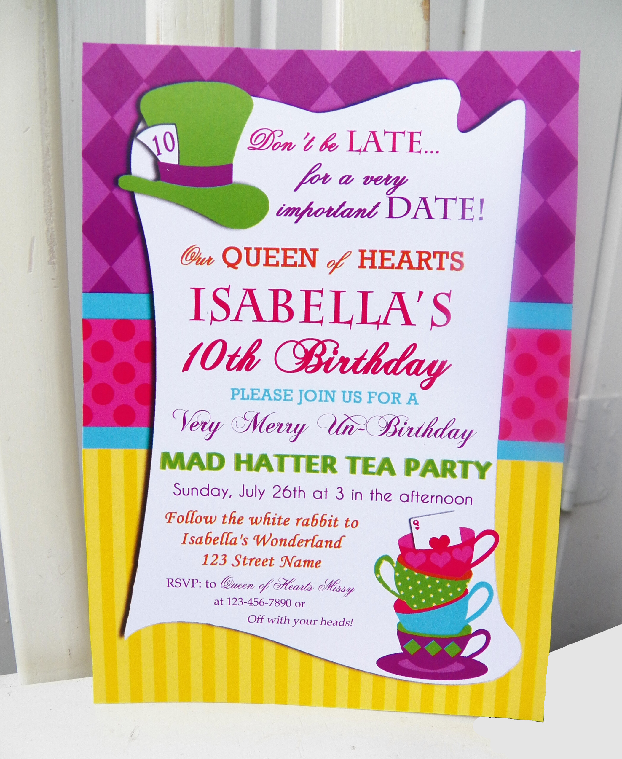 Mad Hatter Tea Party Invitations Free Printable Free Printable