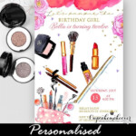 Makeup Party Invitations Glam Pamper Day Birthday Cupcakemakeover In