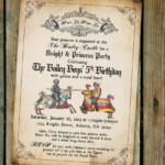 Medieval Times Or Renaissance Birthday Party Invitation With Knights At