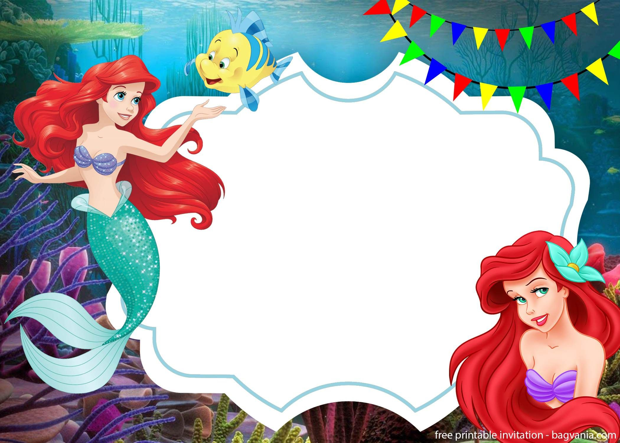 Mermaid Birthday Card Printable Birthday Girl