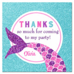 Mermaid Favor Tag By That Party Chick Pink And Purple Sparkle