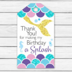 Mermaid Thank You Tags Printable Thank You Favor Tags Under Etsy