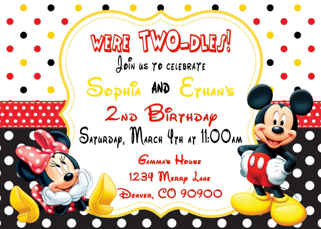 MICKEY MINNIE MOUSE BIRTHDAY PRINTABLE INVITATIONS FREE M In 