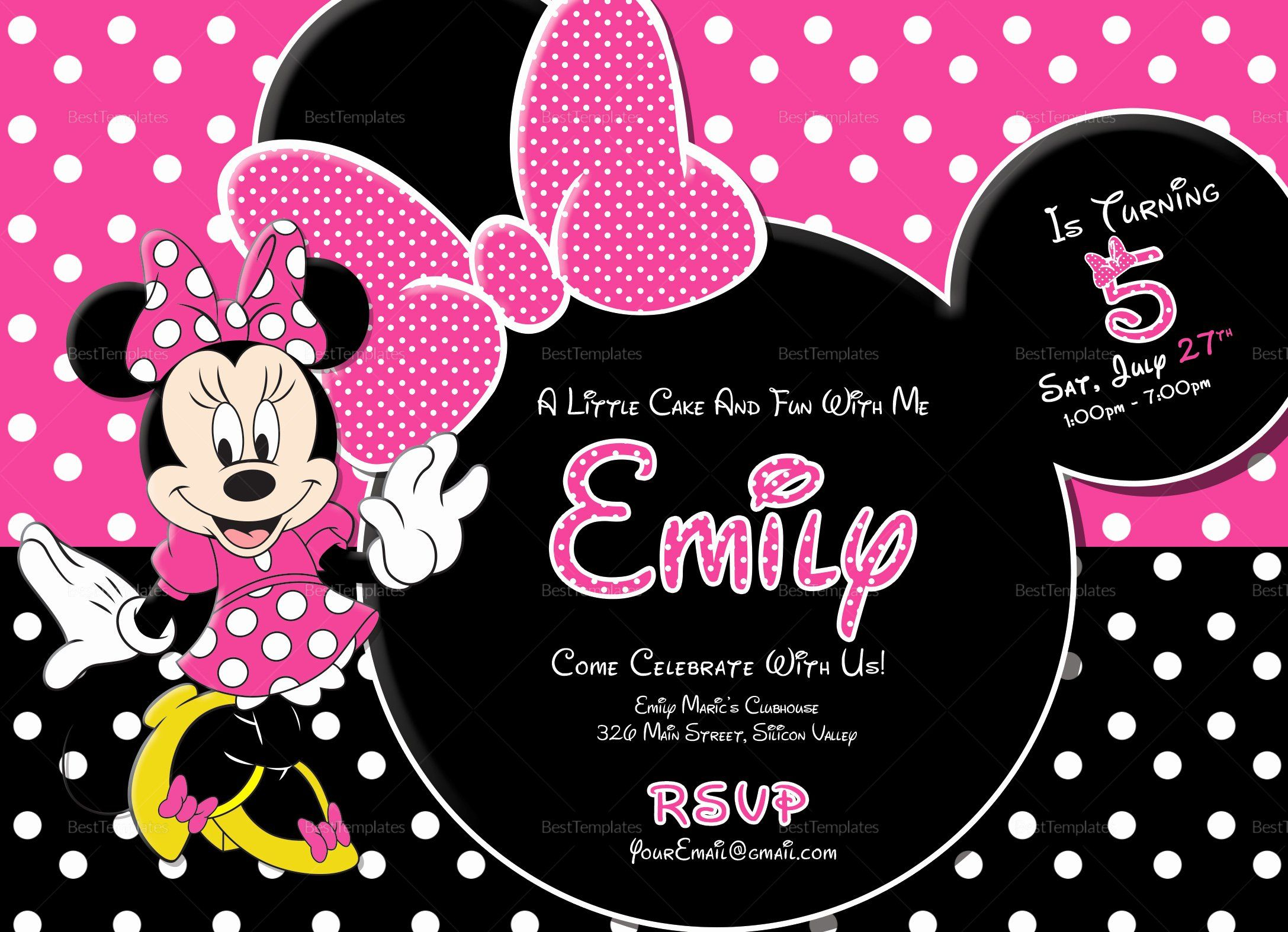 Minnie Mouse Birthday Invitation Template Best Of Special Minnie Mouse 