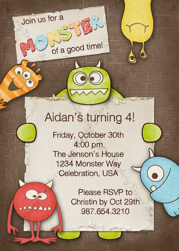 Monster Invitation Monster Birthday Invitation Monster Party Invite