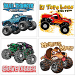 Monster Jam 3D Tattoos Monster Trucks Birthday Party Monster Jam