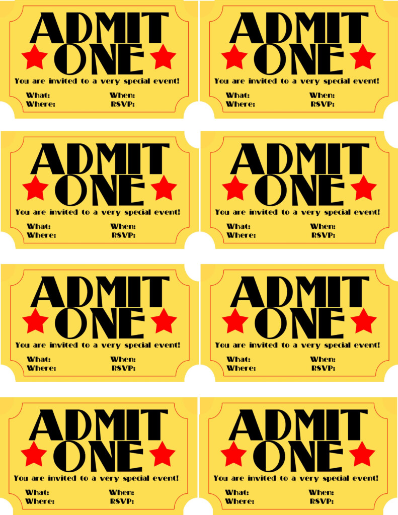 Movie Ticket Free Printable