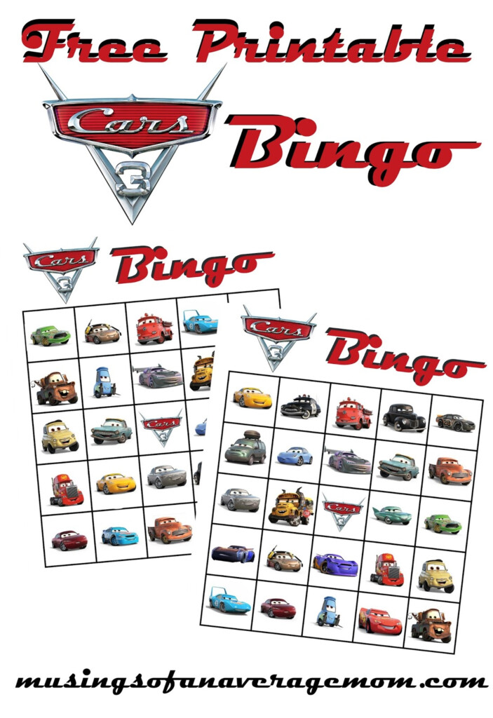 Musings Of An Average Mom Cars 3 Bingo