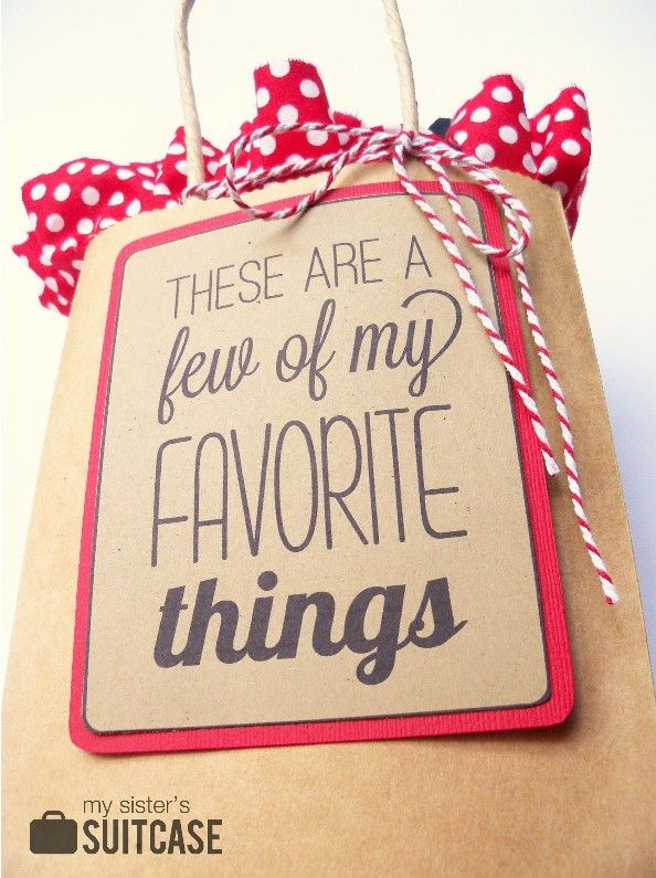 My Favorite Things Gift Idea Printable Favorite Things Party 