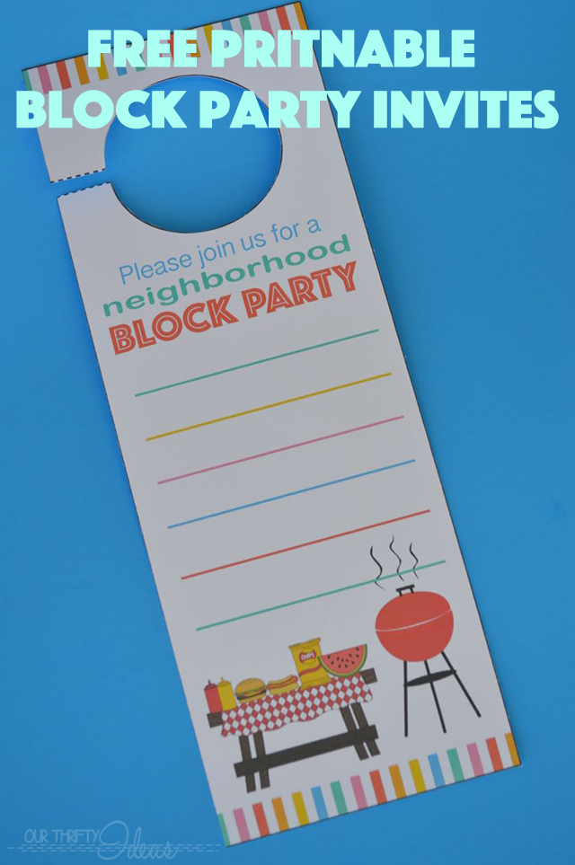 Neighborhood Block Party Invitation Free Printable Our Thrifty Ideas