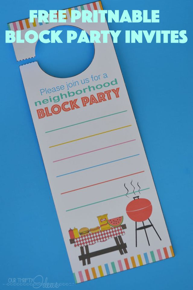 Neighborhood Block Party Invitation Free Printable Our Thrifty 