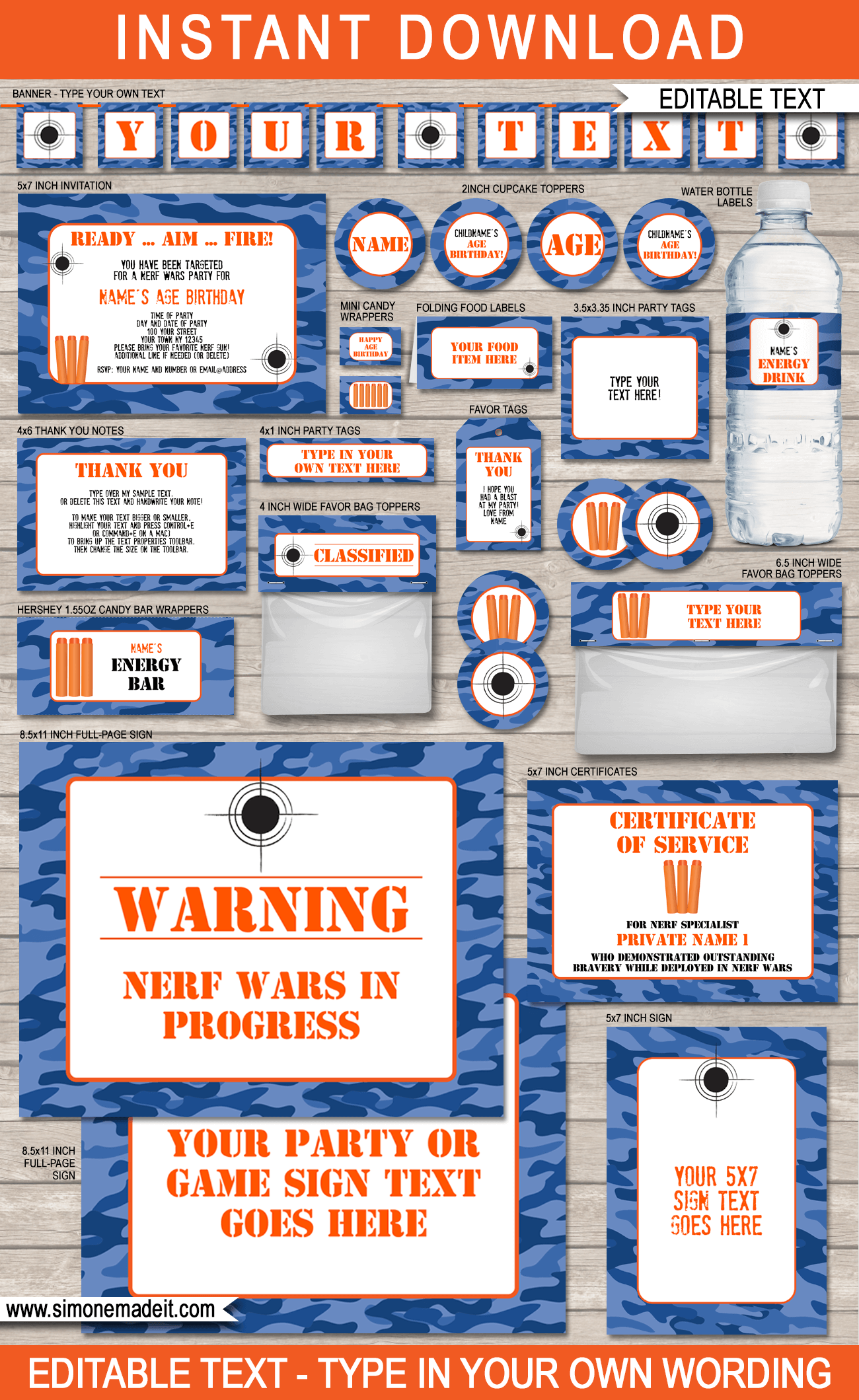 Nerf Gun Party Free Printables Printable Blog