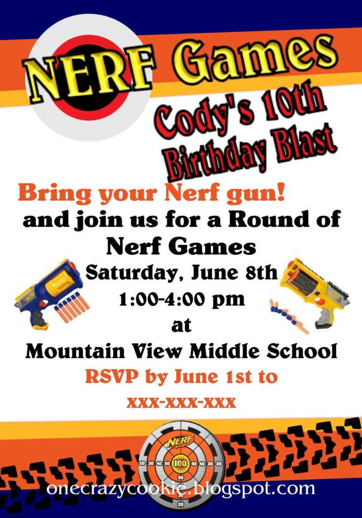 Nerf Gun Party Invitations Printable