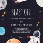 Outer Space Birthday Invitation Template Greetings Island Space