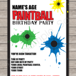 Paintball Party Invitations Birthday Party Template