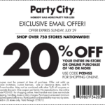 Party City 20 Off 40 Printable Coupon