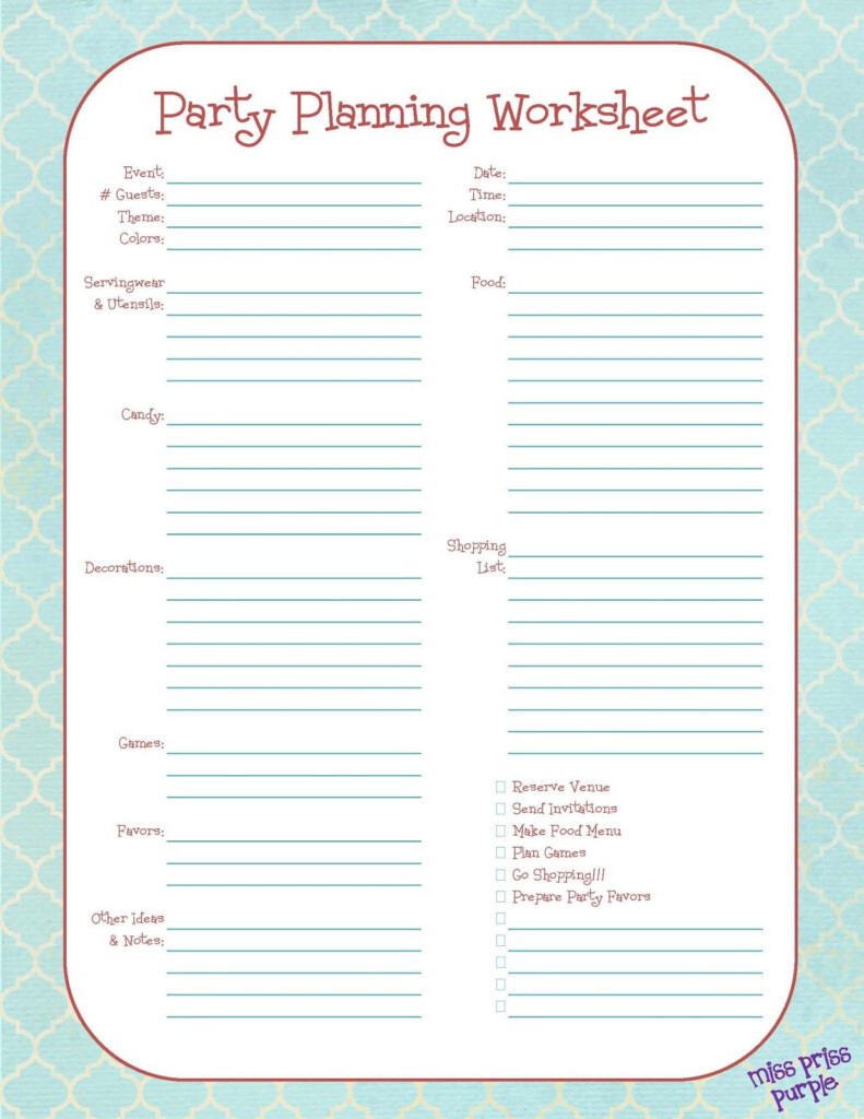 Party Planning 2 Printable Party Planner Template Free Printable 